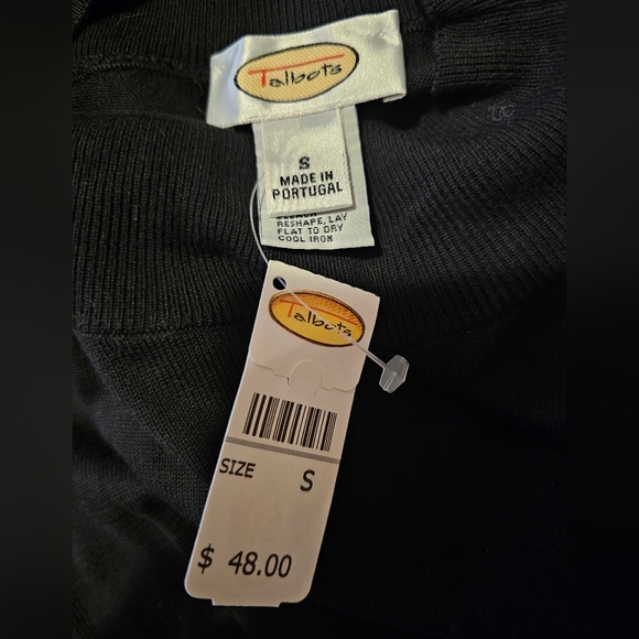 Vintage Talbots Black Mock Turtleneck Sweater sz S NWT - Picture 3 of 4